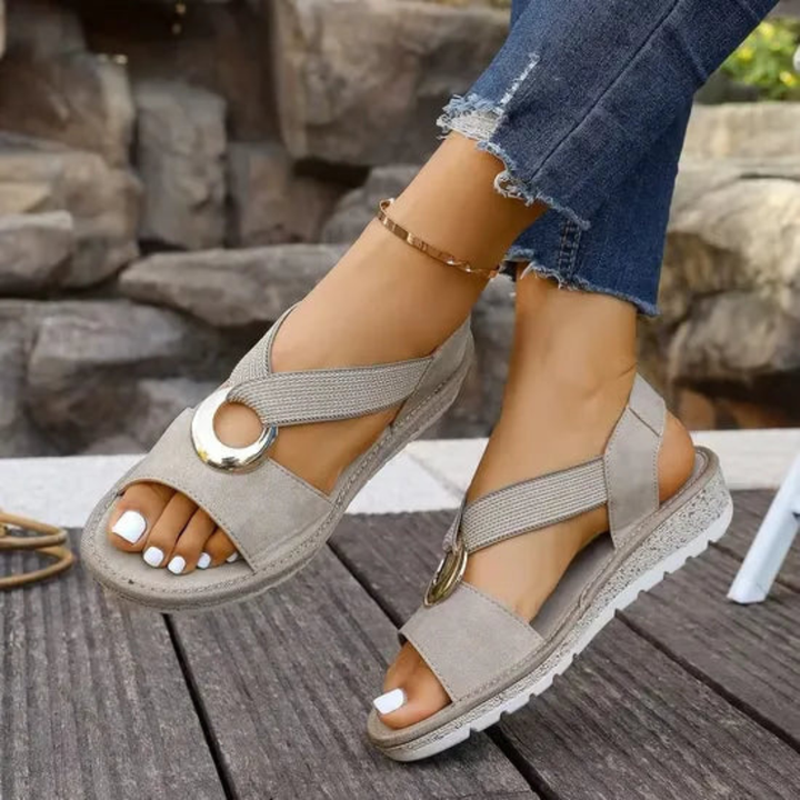 MICHELA | SANDALI CON ZEPPA E CINTURINO ELASTICO