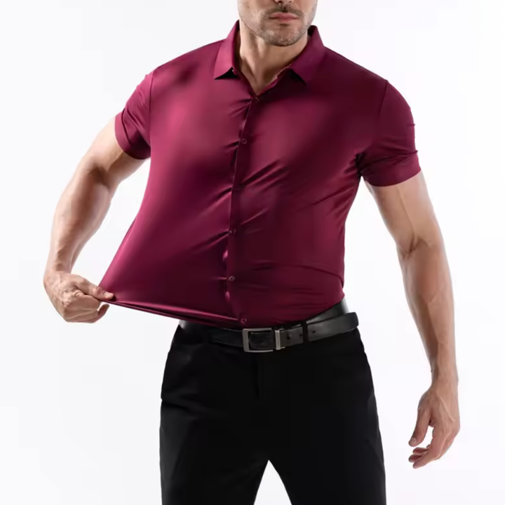 RENZO | CAMICIA ELASTICIZZATA ADERENTE A MANICHE CORTE