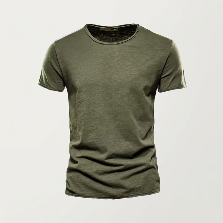 NUNCIO | T-SHIRT SENZA TEMPO IN 100% COTONE CON BORDI GREZZI
