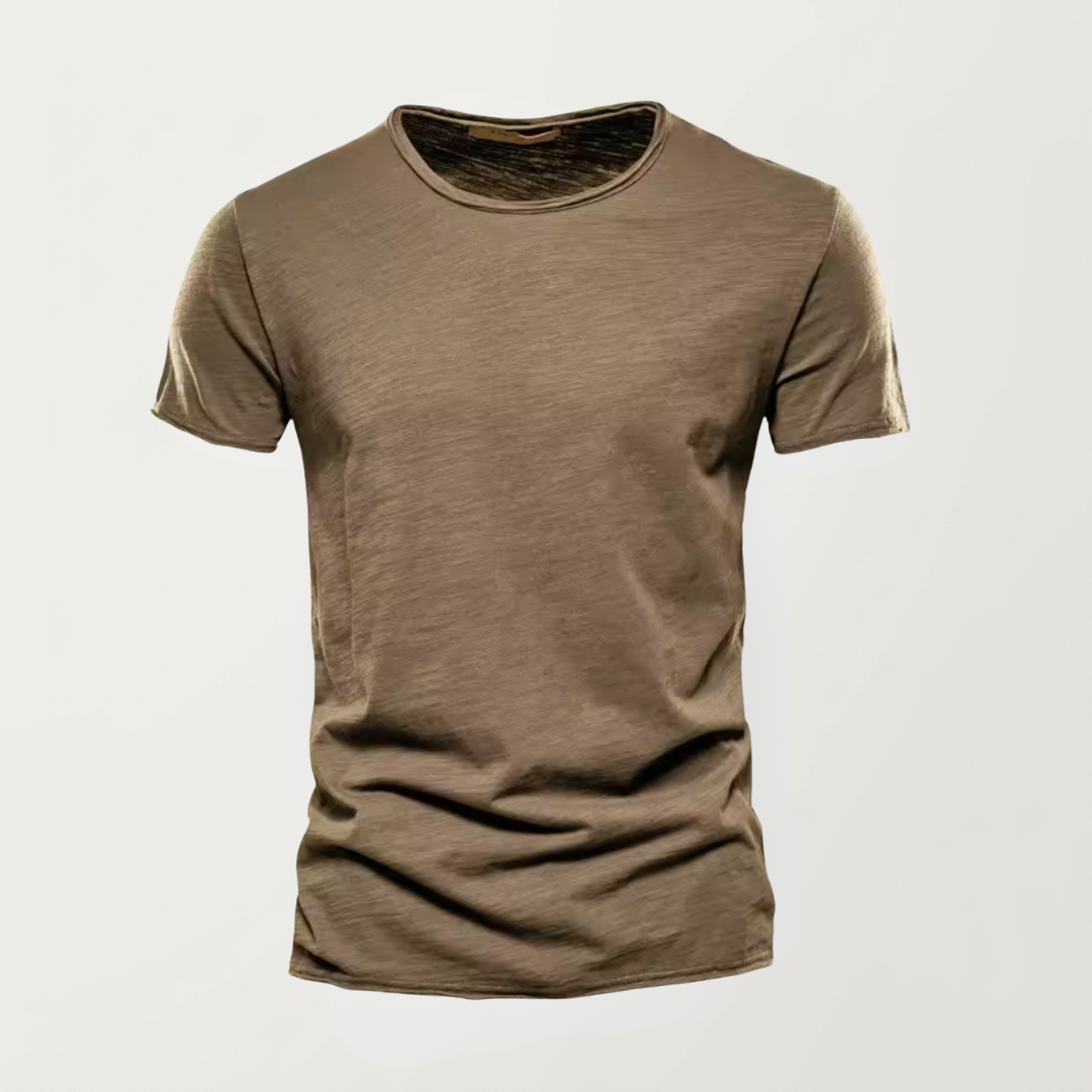 NUNCIO | T-SHIRT SENZA TEMPO IN 100% COTONE CON BORDI GREZZI
