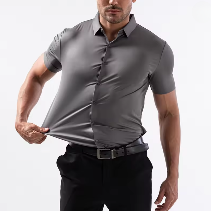 RENZO | CAMICIA ELASTICIZZATA ADERENTE A MANICHE CORTE
