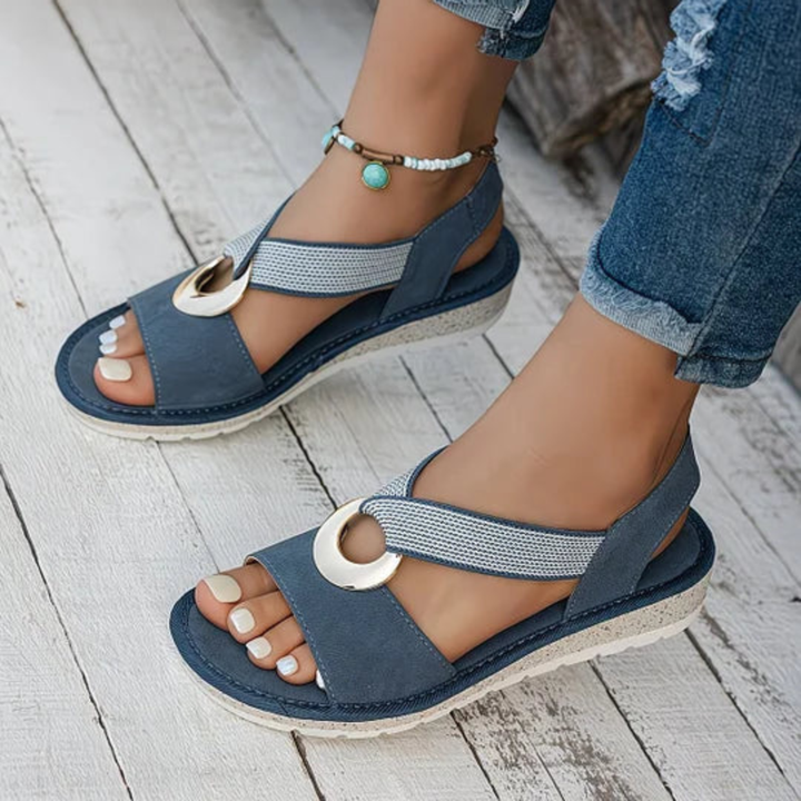 MICHELA | SANDALI CON ZEPPA E CINTURINO ELASTICO