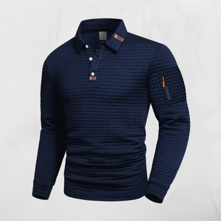 SANTO | POLO A MANICHE LUNGHE CON TASCA ZIP SUL BRACCIO