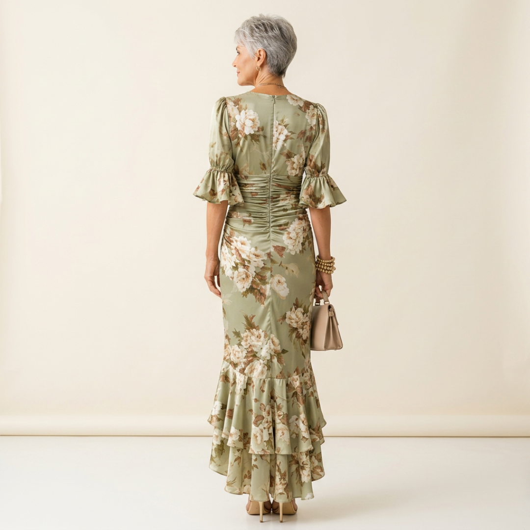 ELISA | ABITO MAXI CON STAMPA FLOREALE