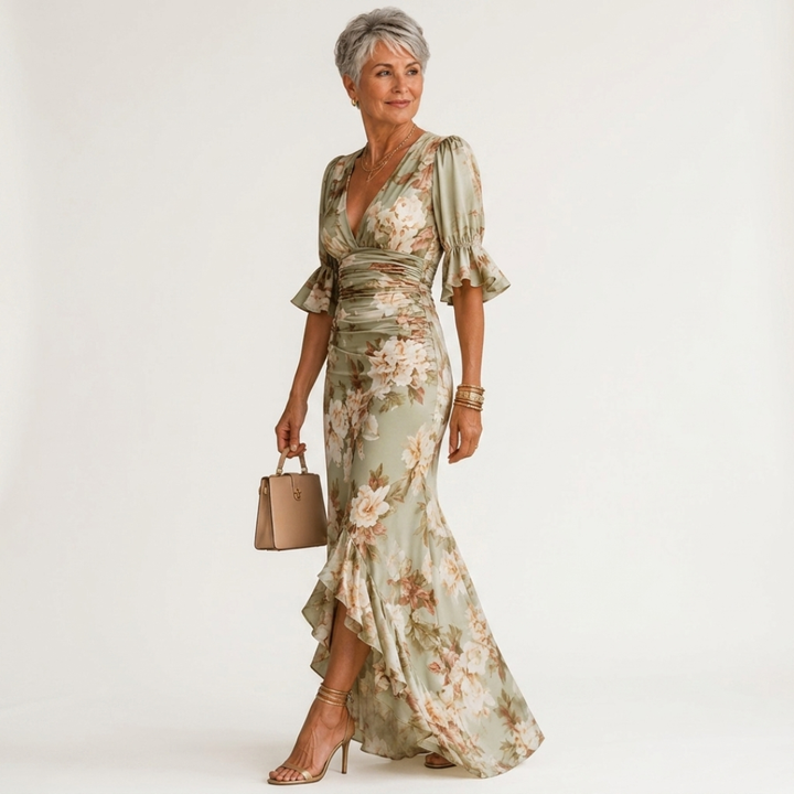 ELISA | ABITO MAXI CON STAMPA FLOREALE