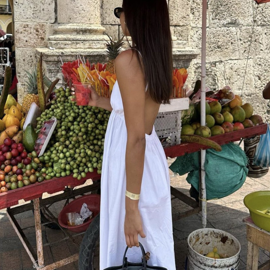 CAPRI | ABITO LUNGO CON SCHIENA APERTA