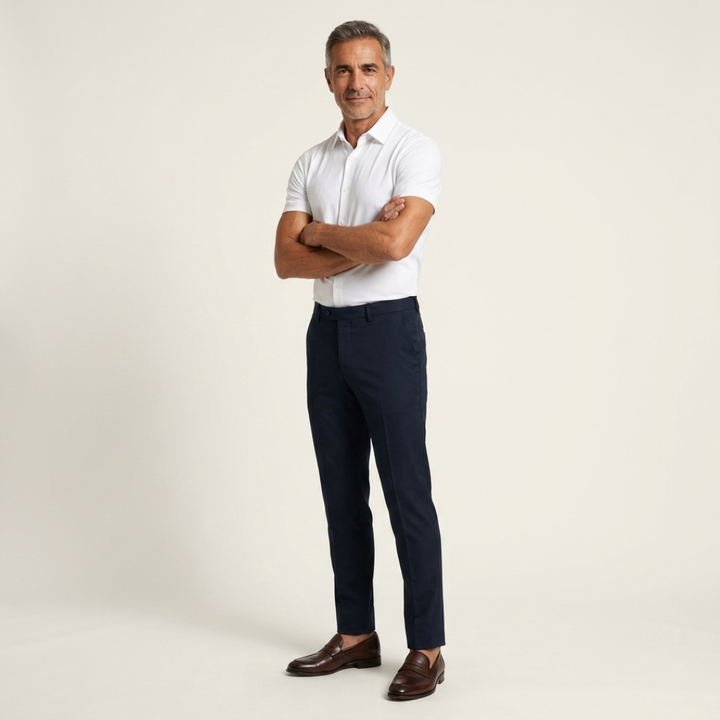 RENZO | CAMICIA ELASTICIZZATA ADERENTE A MANICHE CORTE