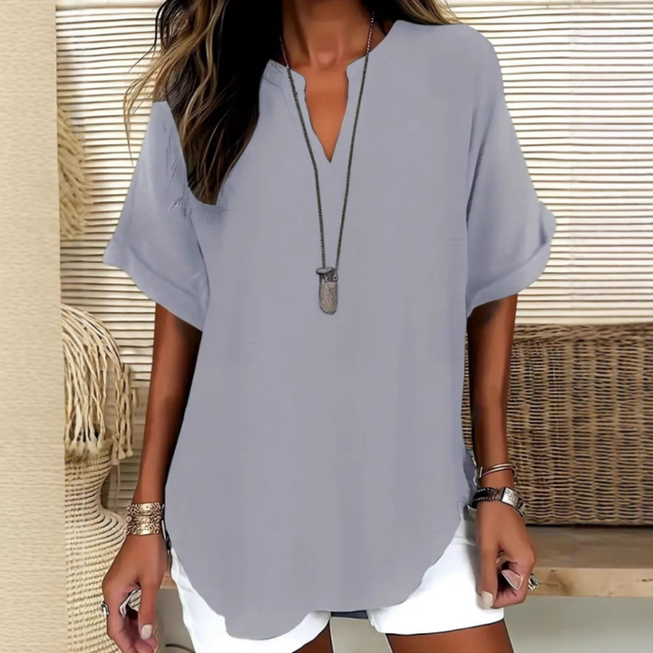 SILVIA | TOP LEGGERO CON SCOLLO A V