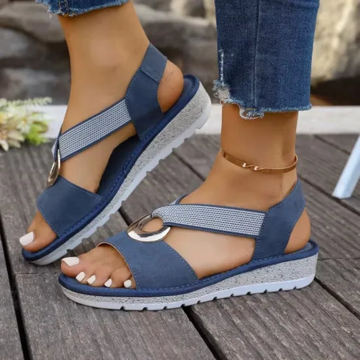 MICHELA | SANDALI CON ZEPPA E CINTURINO ELASTICO