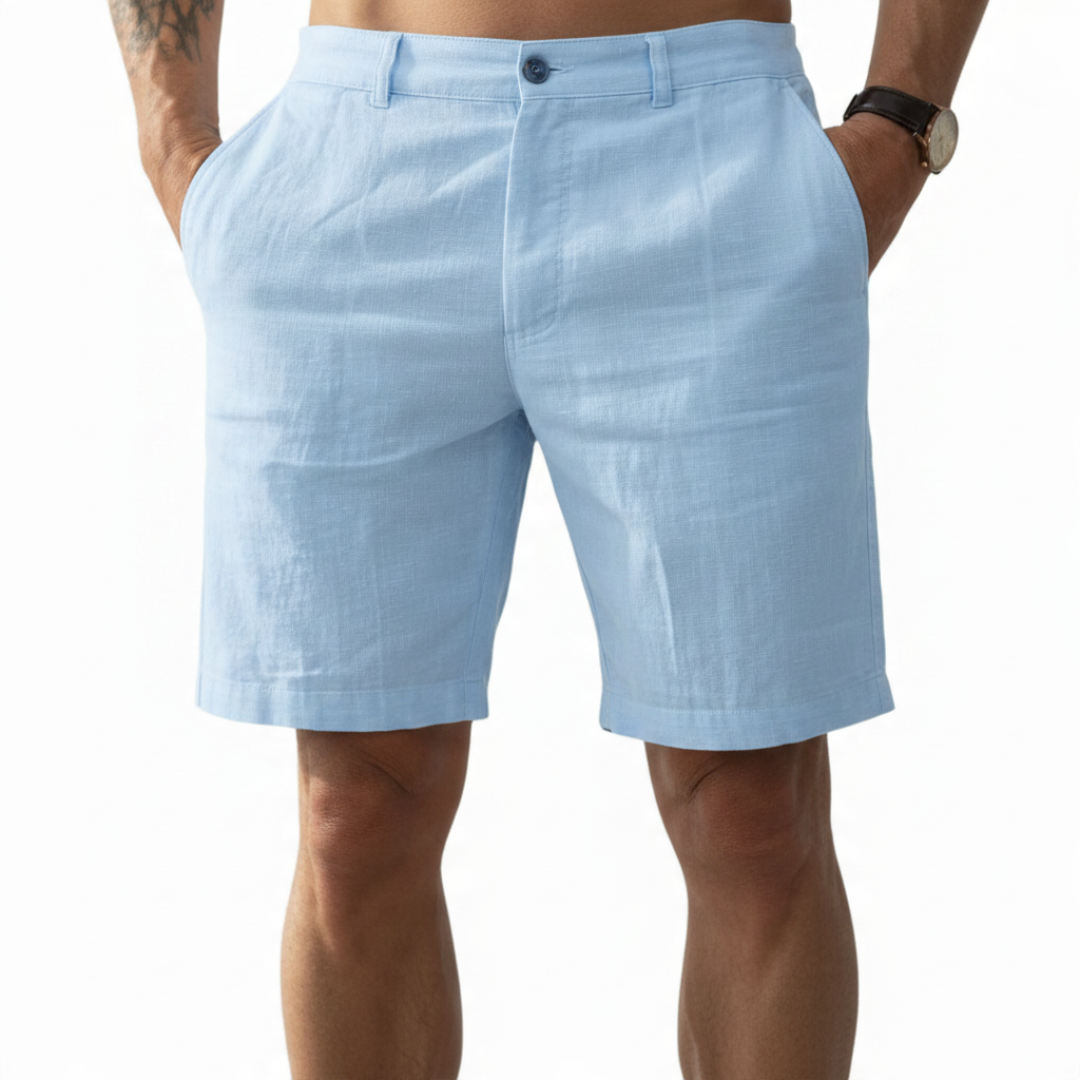 GAETANO | PANTALONCINI ESSENZIALI ESTIVI IN COTONE E LINO