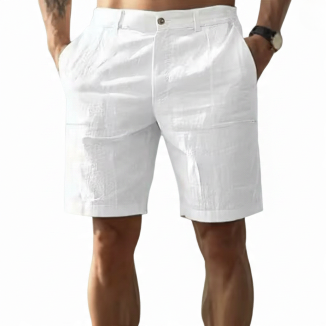 GAETANO | PANTALONCINI ESSENZIALI ESTIVI IN COTONE E LINO