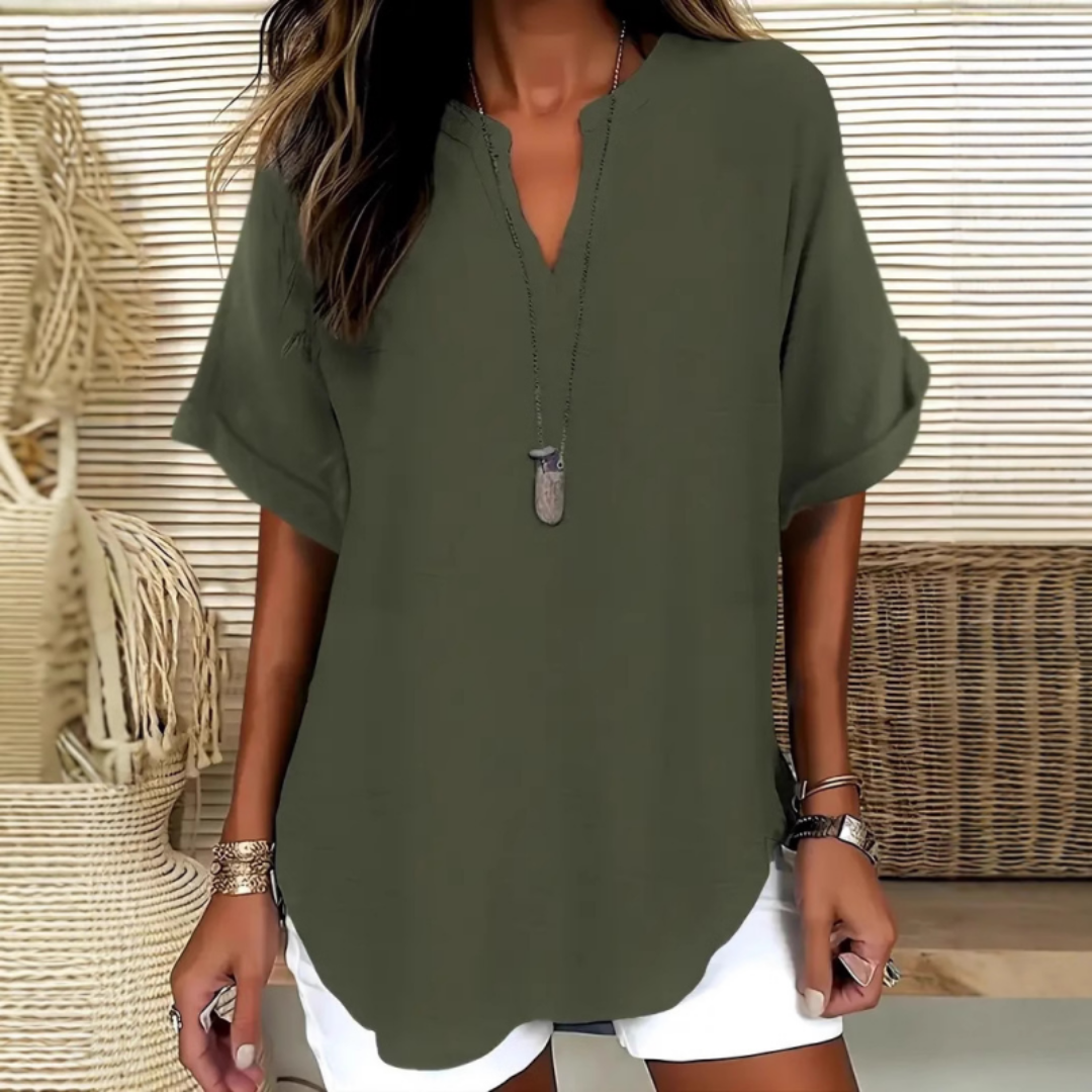 SILVIA | TOP LEGGERO CON SCOLLO A V
