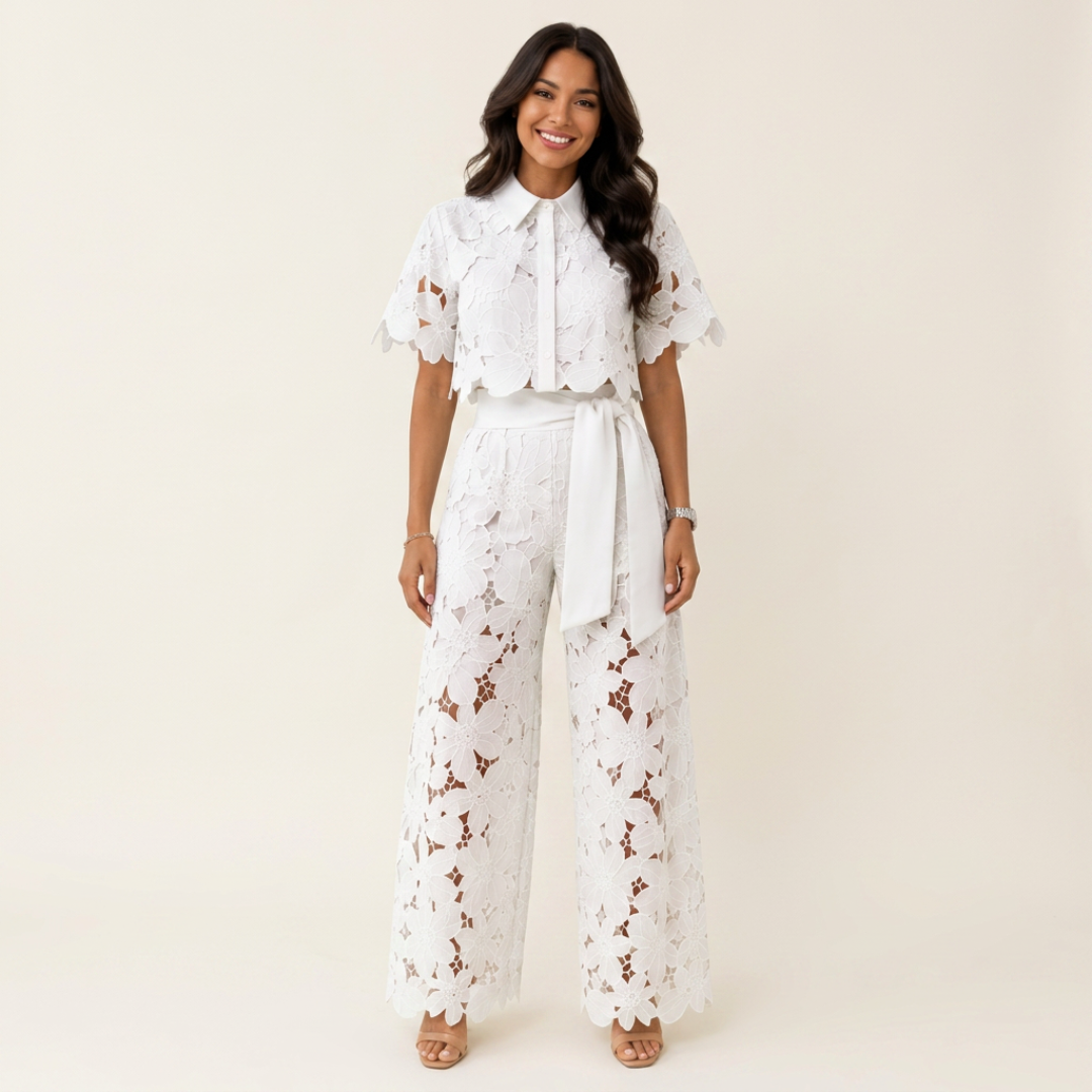 MELISA | COMPLETO DUE PEZZI ELEGANTE CON FANTASIA FLOREALE
