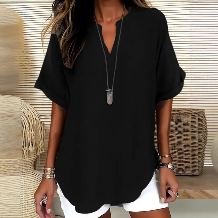 SILVIA | TOP LEGGERO CON SCOLLO A V