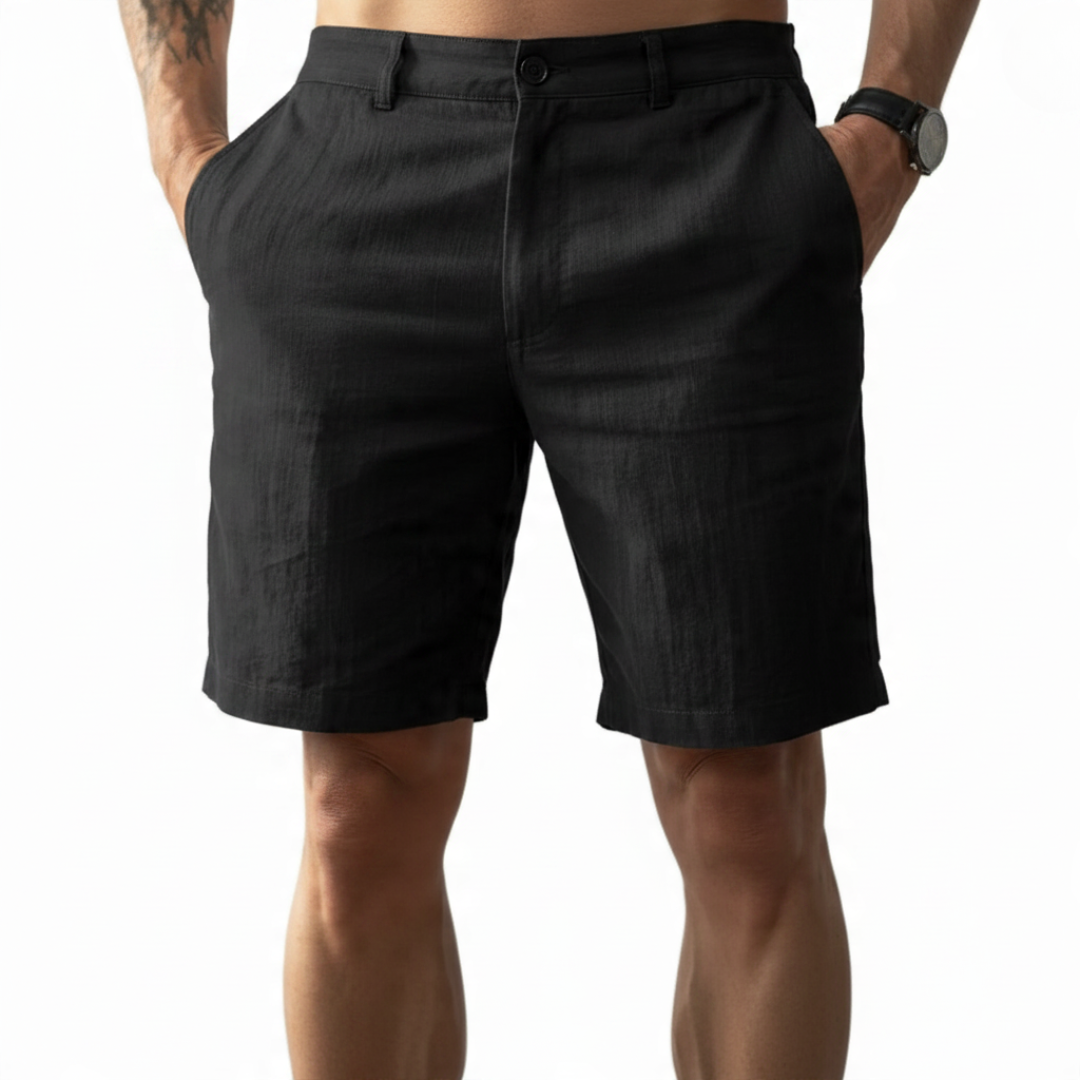 GAETANO | PANTALONCINI ESSENZIALI ESTIVI IN COTONE E LINO