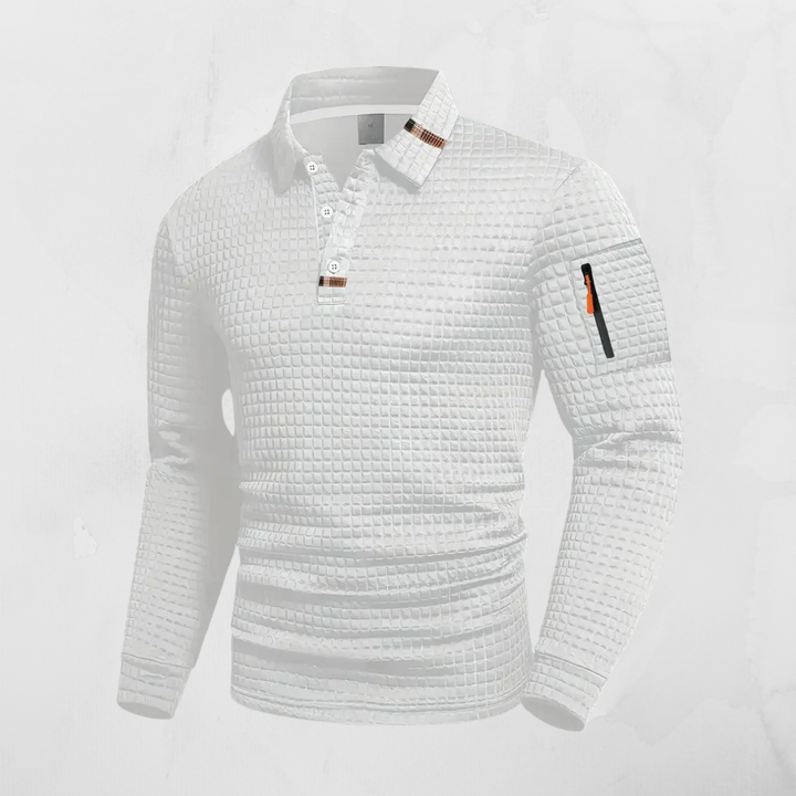 SANTO | POLO A MANICHE LUNGHE CON TASCA ZIP SUL BRACCIO