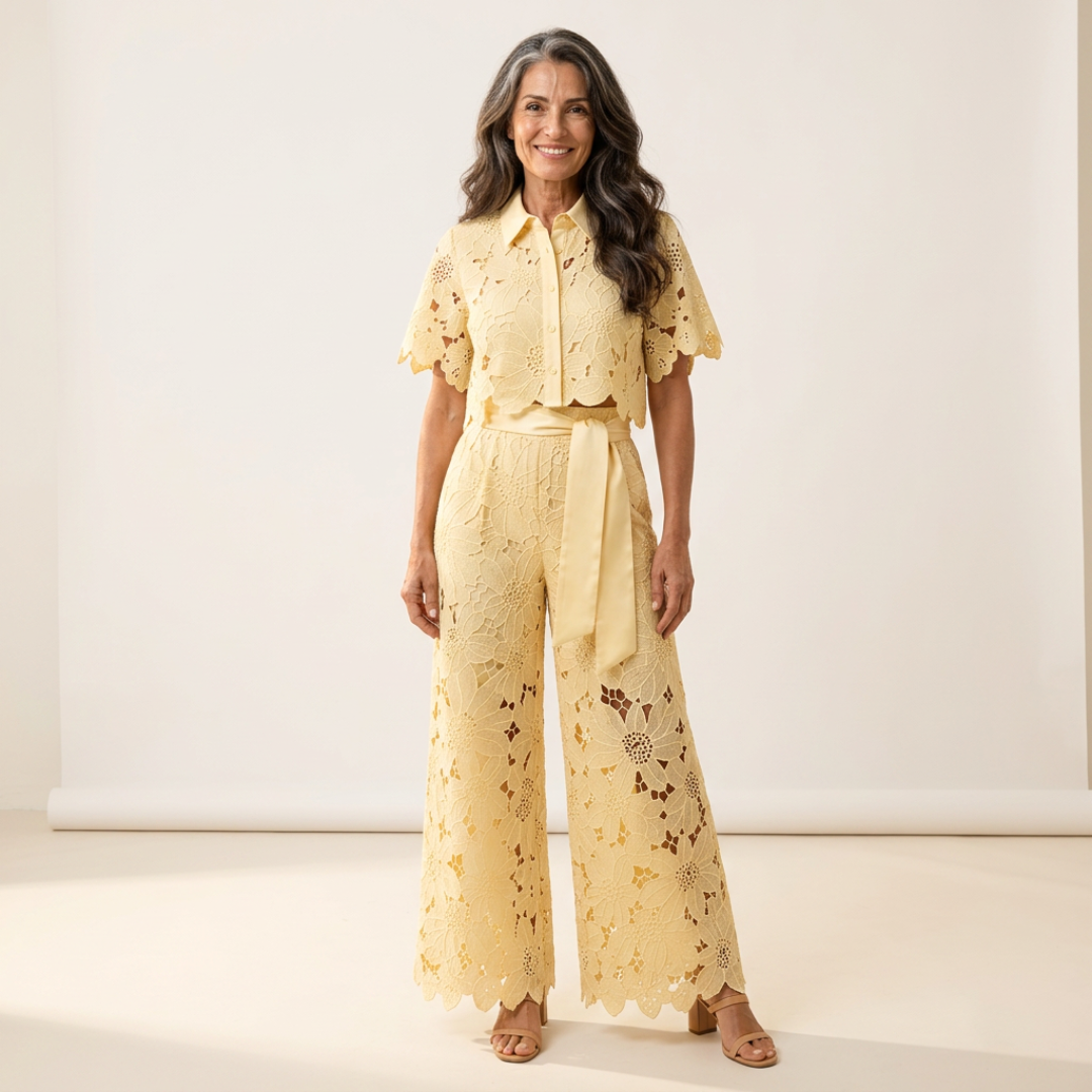 MELISA | COMPLETO DUE PEZZI ELEGANTE CON FANTASIA FLOREALE