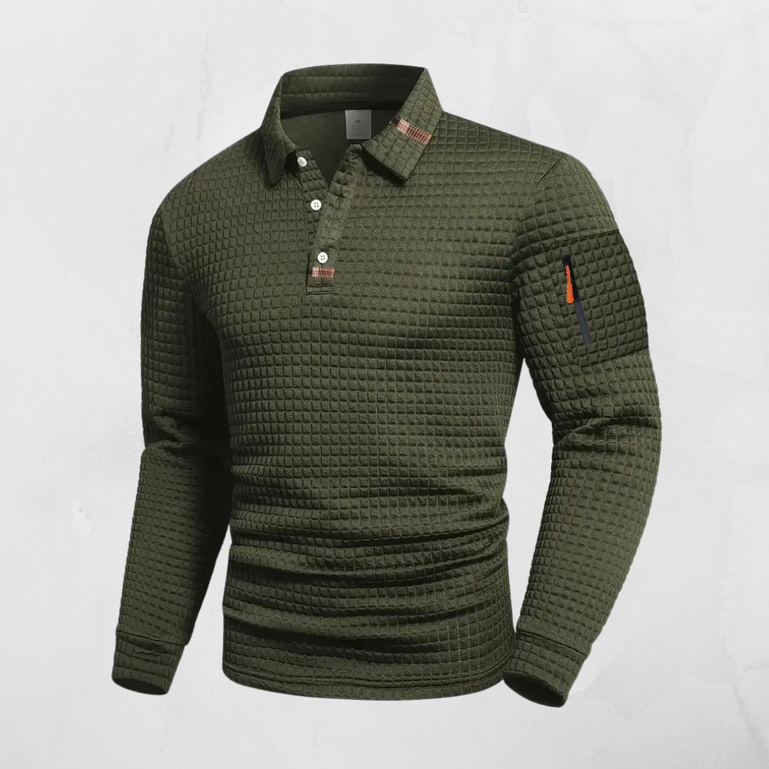 SANTO | POLO A MANICHE LUNGHE CON TASCA ZIP SUL BRACCIO