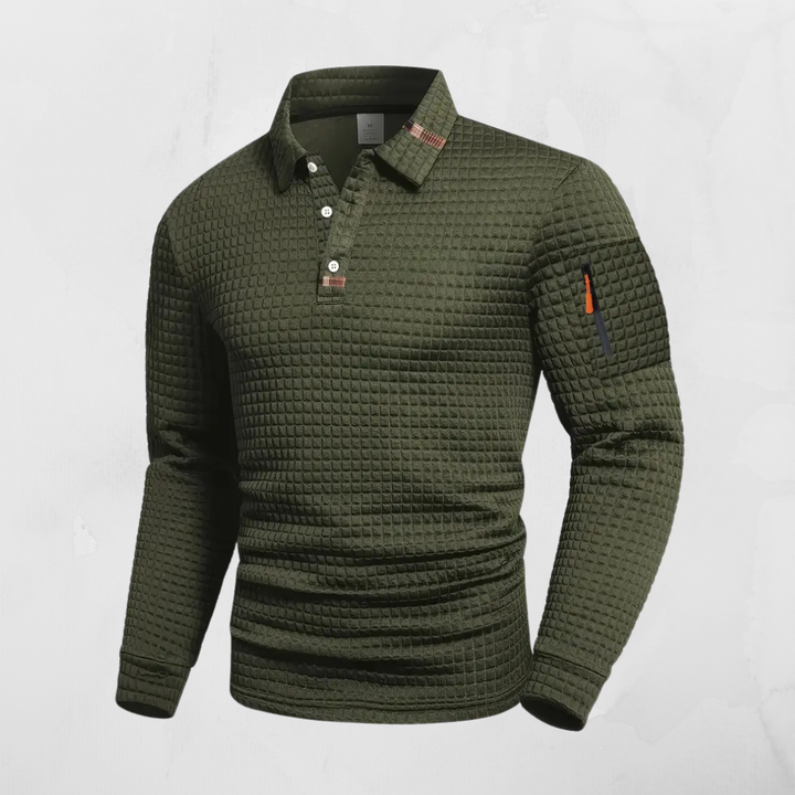 SANTO | POLO A MANICHE LUNGHE CON TASCA ZIP SUL BRACCIO