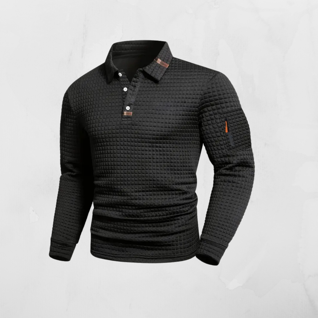 SANTO | POLO A MANICHE LUNGHE CON TASCA ZIP SUL BRACCIO