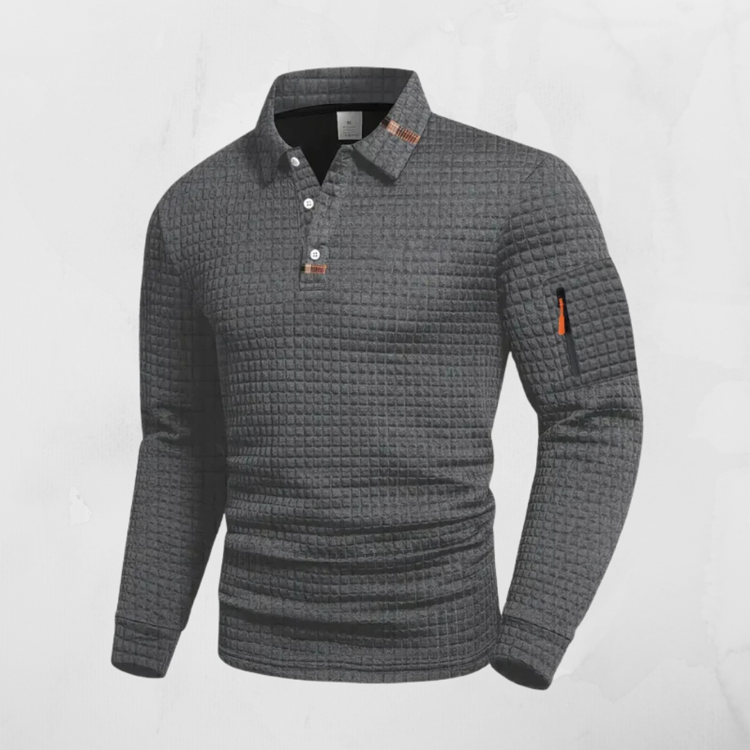 SANTO | POLO A MANICHE LUNGHE CON TASCA ZIP SUL BRACCIO