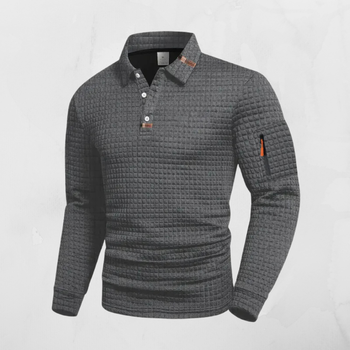 SANTO | POLO A MANICHE LUNGHE CON TASCA ZIP SUL BRACCIO