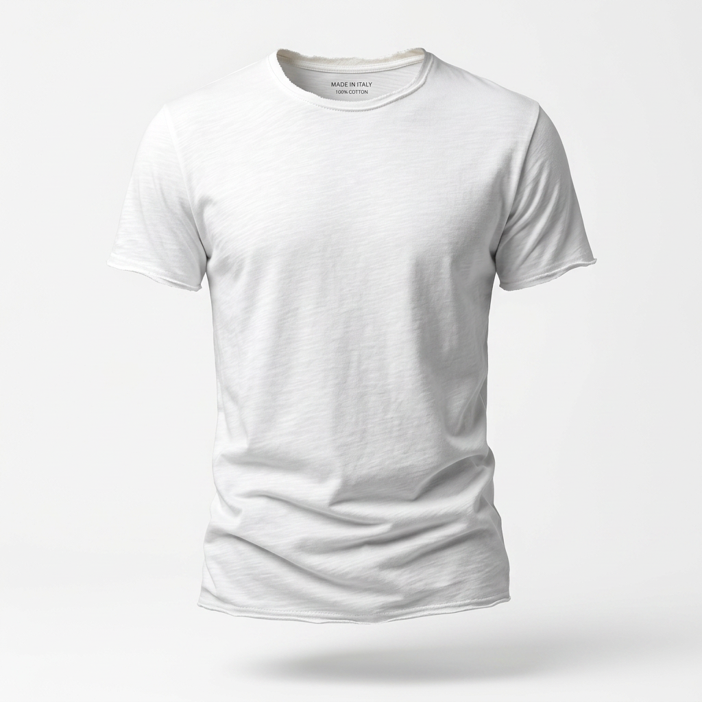 NUNCIO | T-SHIRT SENZA TEMPO IN 100% COTONE CON BORDI GREZZI