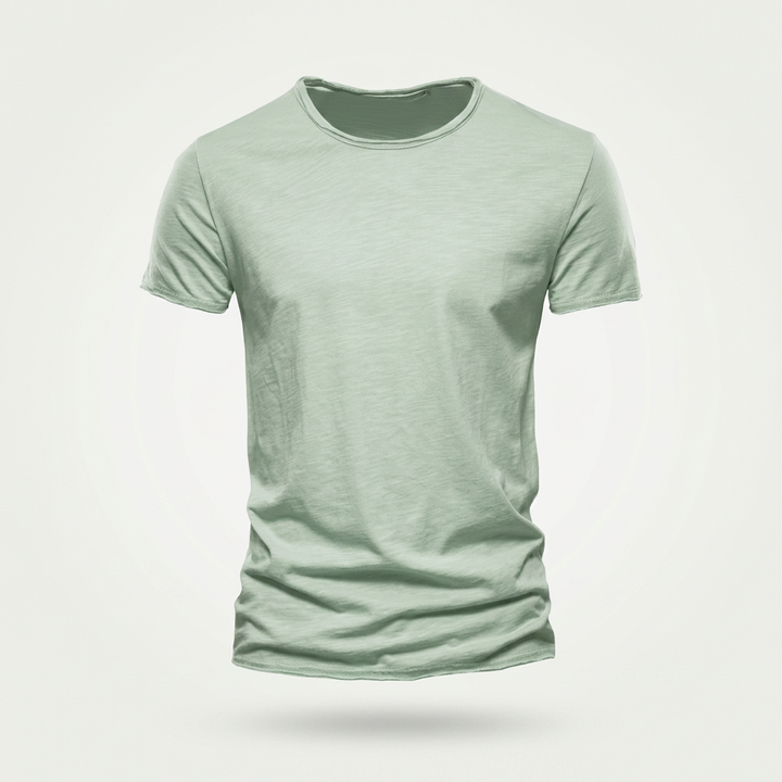NUNCIO | T-SHIRT SENZA TEMPO IN 100% COTONE CON BORDI GREZZI