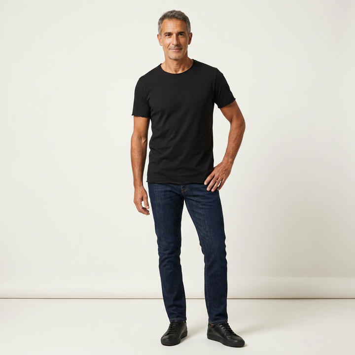 NUNCIO | T-SHIRT SENZA TEMPO IN 100% COTONE CON BORDI GREZZI