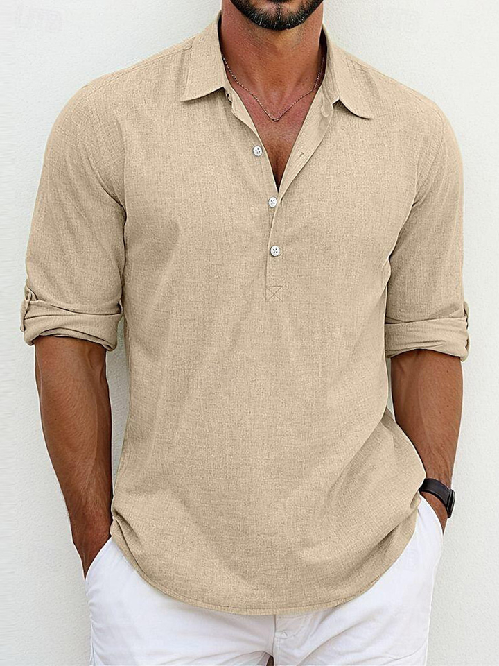 LUCA | CAMICIA ESTIVA IN STILE LINO CON 1/4 BOTTONI