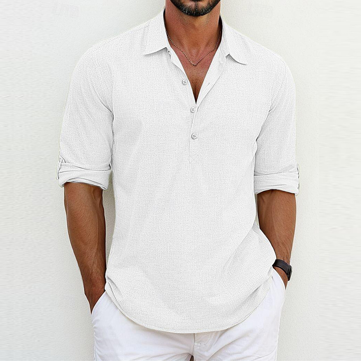 LUCA | CAMICIA ESTIVA IN STILE LINO CON 1/4 BOTTONI