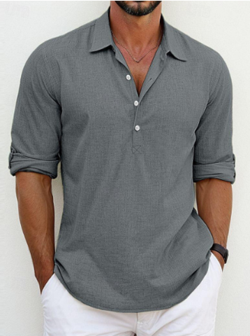 LUCA | CAMICIA ESTIVA IN STILE LINO CON 1/4 BOTTONI